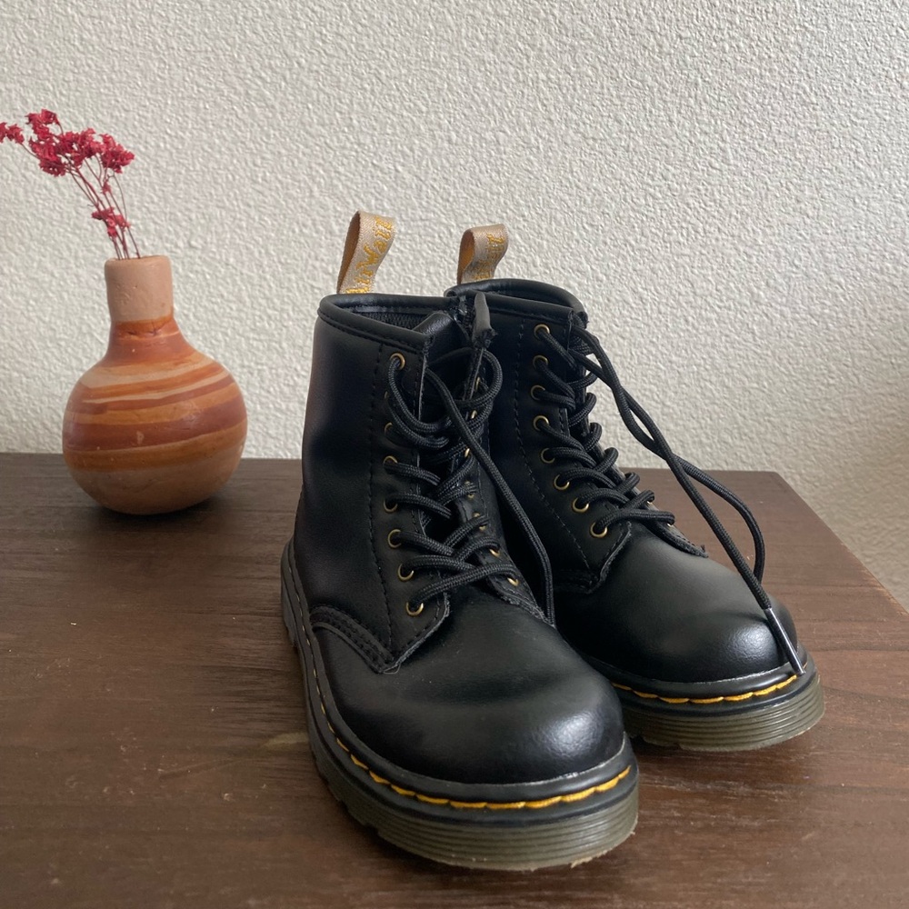 Black Leather Ankle Dr Marten Boots